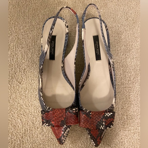 Zara Snakeskin Slingback Pumps - Picture 2 of 6